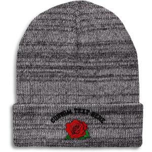 imageCustom Beanies for Men Red Rose Style B Embroidery Flowers Winter Hats for Women Acrylic Skull Cap 1 SizeHeather Grey Personalized Text Here