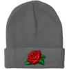 imageSpeedy Pros Beanies for Men Rose Flower A Embroidery Flowers and Plants Winter Hats for Women Acrylic Skull Cap 1 SizeLight Grey Design Only