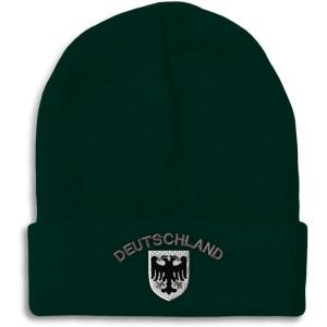 imageBeanies for Men Deutschland Black German Eagle Embroidery Winter Hats for Women Acrylic Skull Cap 1 SizeForest Green Personalized Text Here