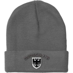imageBeanies for Men Deutschland Black German Eagle Embroidery Winter Hats for Women Acrylic Skull Cap 1 SizeLight Grey Design Only