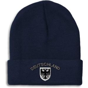 imageBeanies for Men Deutschland Black German Eagle Embroidery Winter Hats for Women Acrylic Skull Cap 1 SizeNavy Personalized Text Here