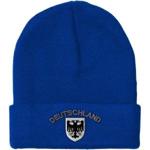imageBeanies for Men Deutschland Black German Eagle Embroidery Winter Hats for Women Acrylic Skull Cap 1 SizeRoyal Blue Design Only