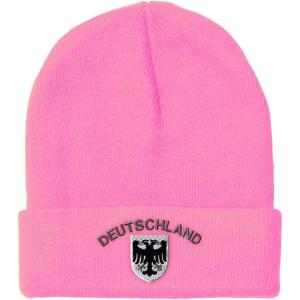 imageBeanies for Men Deutschland Black German Eagle Embroidery Winter Hats for Women Acrylic Skull Cap 1 SizeSoft Pink Design Only