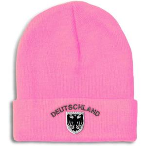 imageBeanies for Men Deutschland Black German Eagle Embroidery Winter Hats for Women Acrylic Skull Cap 1 SizeSoft Pink Personalized Text Here