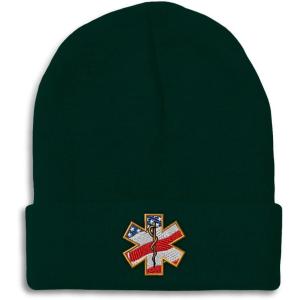 imageCustom Beanies for Men American Flag Embroidery Flags Winter Hats for Women Acrylic Skull Cap 1 SizeForest Green Design Only