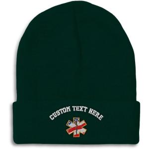imageCustom Beanies for Men American Flag Embroidery Flags Winter Hats for Women Acrylic Skull Cap 1 SizeForest Green Personalized Text Here
