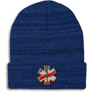 imageCustom Beanies for Men American Flag Embroidery Flags Winter Hats for Women Acrylic Skull Cap 1 SizeHeather Royal Blue Design Only