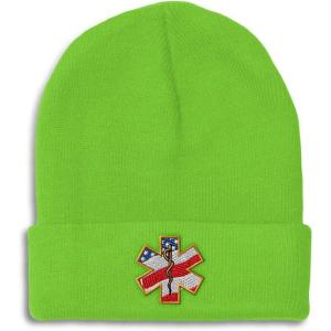 imageCustom Beanies for Men American Flag Embroidery Flags Winter Hats for Women Acrylic Skull Cap 1 SizeLime Design Only