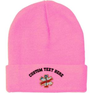 imageCustom Beanies for Men American Flag Embroidery Flags Winter Hats for Women Acrylic Skull Cap 1 SizeSoft Pink Personalized Text Here