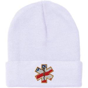 imageCustom Beanies for Men American Flag Embroidery Flags Winter Hats for Women Acrylic Skull Cap 1 SizeWhite Design Only