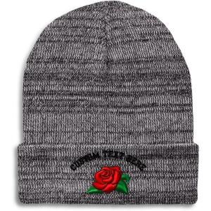 imageSpeedy Pros Beanies for Men Rose Flower A Embroidery Flowers and Plants Winter Hats for Women Acrylic Skull Cap 1 SizeHeather Grey Personalized Text Here
