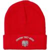 imageCustom Beanies for Men Albanian Eagle Silver Embroidery Winter Hats for Women Acrylic Skull Cap 1 SizeRed Personalized Text Here