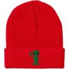 imageSpeedy Pros Beanies for Men Alien Peace Sign Embroidery Symbols Winter Hats for Women Acrylic Skull Cap 1 SizeRed Design Only