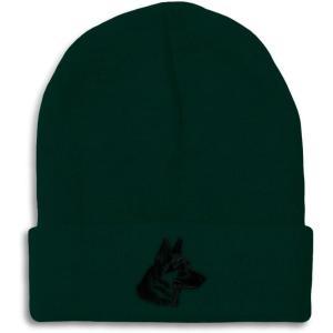 imageCustom Beanies for Men Black German Shepherd Head Embroidery Winter Hats for Women Acrylic Skull Cap 1 SizeForest Green Design Only