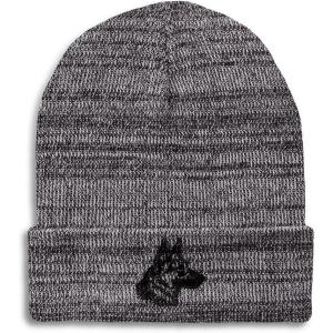 imageCustom Beanies for Men Black German Shepherd Head Embroidery Winter Hats for Women Acrylic Skull Cap 1 SizeHeather Grey Design Only