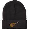 imageCustom Beanie for Men ampamp Women Guitar Music A Embroidery Acrylic Skull Cap Hat Black Design Only