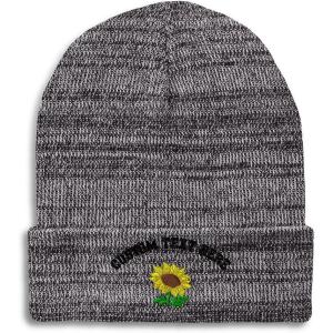 imageSpeedy Pros Beanies for Men Plants Fringe Sunflower Embroidery Winter Hats for Women Acrylic Skull Cap 1 SizeHeather Grey Personalized Text Here