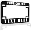 imageSpeedy Pros Metal Zinc Custom Bike License Plate Frame Custom Personalized Text Motorcycle Accessories License Plate Holder Chrome 4 Holes Set of 2Black 4 Holes