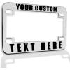 imageSpeedy Pros Metal Zinc Custom Bike License Plate Frame Custom Personalized Text Motorcycle Accessories License Plate Holder Chrome 4 Holes Set of 2Chrome 4 Holes