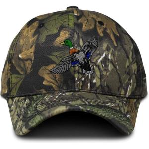 imageCamo Baseball Cap Animal Wildlife Bird Duck Mallard B CottonForest Tree Green Design Only