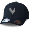 imageCustom Flexfit Hats for Men ampamp Women Grey Rooster in A Poultry EmbroideryDark Navy Design Only