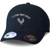 imageCustom Flexfit Hats for Men ampamp Women Grey Rooster in A Poultry EmbroideryDark Navy Personalized Text Here
