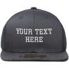 imageSnapback Trucker Hat Custom Personalized Text Cotton Flat Bill Baseball CapDark Grey