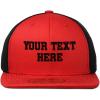 imageSnapback Trucker Hat Custom Personalized Text Cotton Flat Bill Baseball CapRed Black