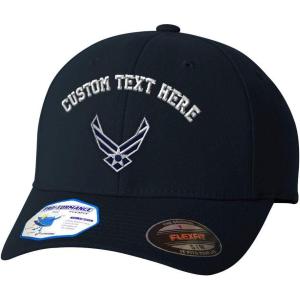 imageCustom Flexfit Hats for Men ampamp Women Air Force Emblem Embroidery Insignias Polyester Dad Hat Baseball CapDark Navy Personalized Text Here