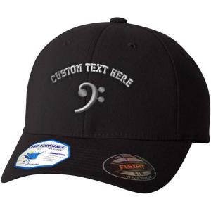 imageCustom Flexfit Hats for Men ampamp Women Music Bass Clef A Embroidery PolyesterBlack Personalized Text Here