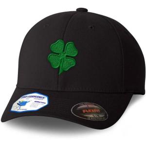 imageFlexfit Hats for Men ampamp Women 4 Leaf Clover Embroidery St Patricks Day Polyester Dad Hat Baseball CapBlack