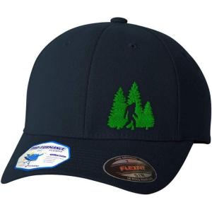 imageFlexfit Left Side Panel Woods Bigfoot A Embroidery Hats for Men ampamp WomenDark Navy