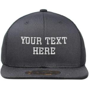 imageSnapback Trucker Hat Custom Personalized Text Cotton Flat Bill Baseball CapDark Grey