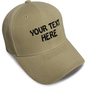 imageBaseball Cap Custom Personalized Text Dad Hats for Men ampamp Women Strap ClosureKhaki