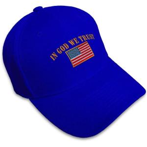 imageBaseball Cap in God We Trust American Flag Embroidery Countries AcrylicRoyal Blue