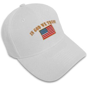 imageBaseball Cap in God We Trust American Flag Embroidery Countries AcrylicWhite