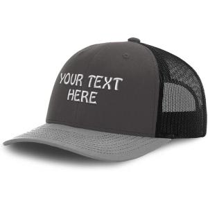 imageMesh Trucker Hat Baseball Cap Custom Personalized Text Dad Hats for Men ampamp WomenGrey Scale