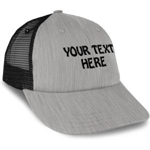 imageMesh Trucker Hat Baseball Cap Custom Personalized Text Dad Hats for Men ampamp WomenHeather Grey Black
