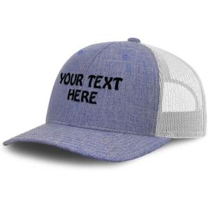 imageMesh Trucker Hat Baseball Cap Custom Personalized Text Dad Hats for Men ampamp WomenHeather Light Blue