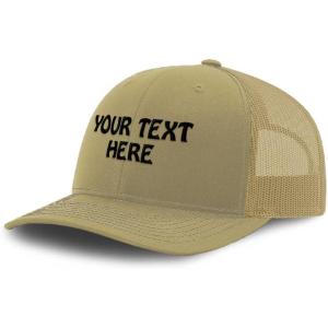 imageMesh Trucker Hat Baseball Cap Custom Personalized Text Dad Hats for Men ampamp WomenKhaki