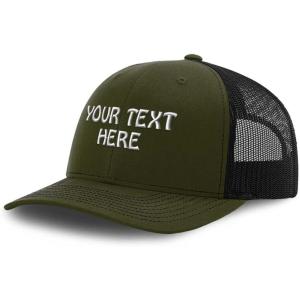 imageMesh Trucker Hat Baseball Cap Custom Personalized Text Dad Hats for Men ampamp WomenLoden Black