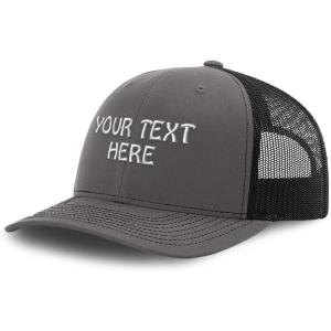 imageRichardson Mesh Trucker Hat Custom Personalized Text Polyester Baseball CapDark Grey Black