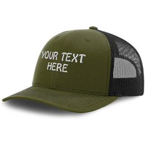 imageRichardson Mesh Trucker Hat Custom Personalized Text Polyester Baseball CapLoden Black