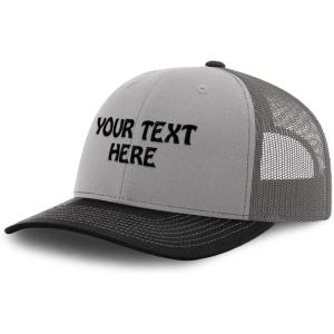 imageRichardson Mesh Trucker Hat Custom Personalized Text Polyester Baseball CapSilver Black