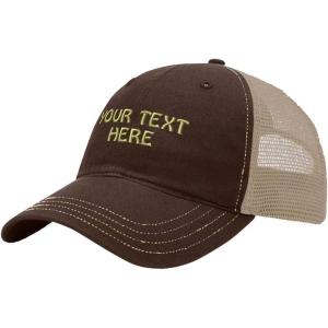 imageRichardson Soft Trucker Hat Custom Personalized Text Dad Hats for Men ampamp WomenBrown Khaki