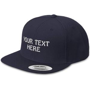 imageSnapback Hats for Men ampamp Women Custom Personalized Text Flat Bill Baseball CapNavy