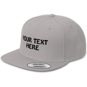 imageSnapback Hats for Men ampamp Women Custom Personalized Text Flat Bill Baseball CapSilver