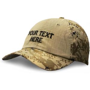 imageSoft Camo Hat Custom Personalized Text Dad Hats Men ampamp Women Hunting Baseball CapPixel Camo Khaki