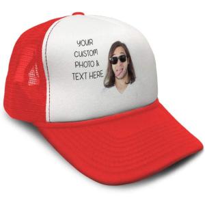 imageTrucker Hat Men ampamp Women Snapback Custom Personalized Photo ampamp Text Baseball CapRed