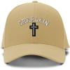 imageBaseball Cap Christain Chaplain Cross Embroidery Dad Hats for Men ampamp Women 1 SizeKhaki
